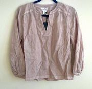 H by Halston Maeve pink v neck linen blouse S NWT