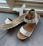 white wedge sandals