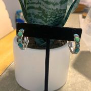 Turquoise hoop earrings