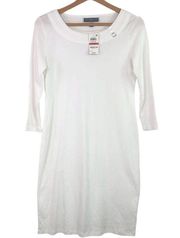 Karen Scott Sport - White Cotton 3/4 Sleeve Dress