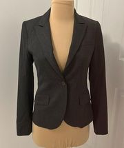 Theory Stretch Wool Fitted Gray Blazer