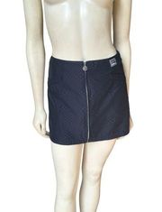 Vintage Versace Jeans Black Checkered Mini Skirt Medusa Zip XS Small