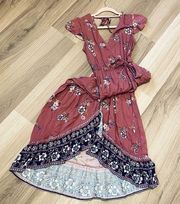 Band of Gypsies Boho Floral Maxi Dress XS (A17)