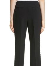 Kate Spade Black Lace Trim Crop Cigarette Pants Size 0 Workwear Career Office