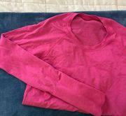 Sonic pink long sleeve lululemon swiftly tech