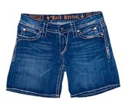 Rock revival distressed Luna jean shorts size 28