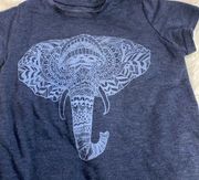 Zoe and Liv Blue Elephant cap Sleeve. XS Tee Shirt