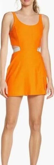 Outdoor Voices Court Dress Cut Out Mini Skort Orange Womens X-Small Activewear