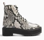 Oslo snake lace up boots