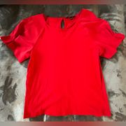 Size Large Red Short Sleeve Blouse/Top