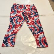 Patriotic Tie Dye USA No Boundaries Legging Capris Women