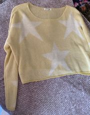Drop Shoulder Star Crop Sweater