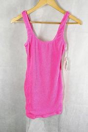 GOOD AMERICAN Always Fits Mini Dress Bright Pink Size Small