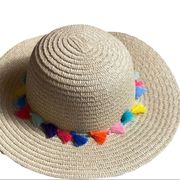 NEW - TUCKER + TATE Pompom Floppy Straw Hat