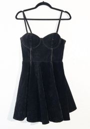 Black Saint Bernadette Faux Suede Strapless Dress Size Large