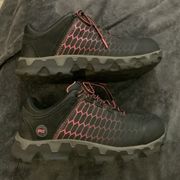 Women’s sz 9.5 Timberland pro anti-fatigue steel toe shoes pink & black