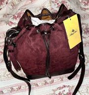 Patricia Nash Melrose Plum Leather Bucket Bag NWT