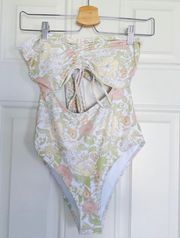 x Anthropologie Floral One Piece Swimsuit with Cutouts