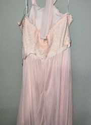 DAVID'S bridal petal pink bridesmaid dress Lace floral - Size 14 NWT