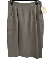 NWT Dana Bachman Wool Blend Pencil Skirt Lined Pockets Size 10 Creme De Menthe