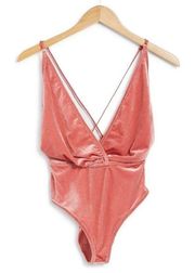 Velour Bodysuit…Sz: M….Color: Rose