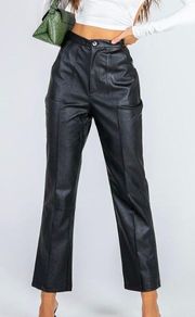 Black Faux Leather Pants