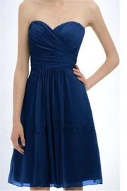 Bill Levkoff Chiffon Strapless Cocktail Dress Sweetheart Neckline Navy Dress 10