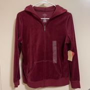 Active Women’s Burgundy Velour Track Jacket Petite (Brand New)