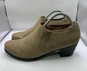 Natural Soul Women’s bootie ankle heel size US 11M KASTA beige