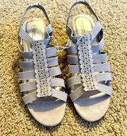 BRAND NEW light brown nude London fog heeled strappy sandals summer spring wear