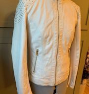 Marc New York Moto Jacket Cream Studded Women's size Small.