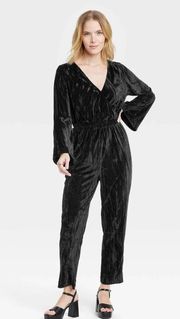 NWT  Black Velvet Jumpsuit