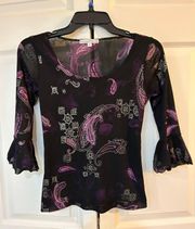 Sheer Paisley Top