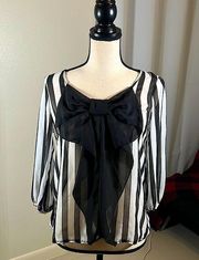 Iris L.A. Sheer big bow sheer blouse