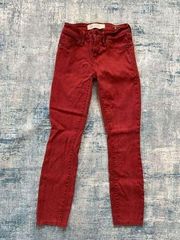 Marc by Marc Jacobs Candied Rum Red Stick Cropped Jeans Size 25