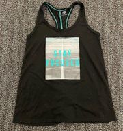 Stay Focused Athletic 8-10 M black green graphic razor back tank top