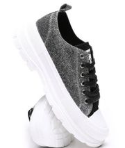 NEW Janis Sneakers by True Religion Glitter Sparkle Silver SZ-10