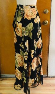 wrap maxi skirt. Small.  Floral