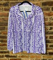 NWT Blair Improved Living Deadstock Vintage 70s Purple Blouse Women's Size 2XL