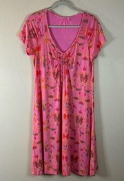 Fresh Produce Smocked Midi Dress; Pink, Large