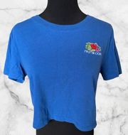 Fruit of the loom Embroidery Blue crop top size small