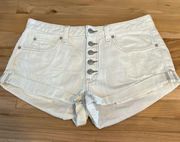 We The Free Button Up White Distressed Jean shorts - size 28