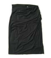 NWT MM. Lafleur Soho Pencil in Black Ruched Stretch Jersey Pull-on Skirt S $140