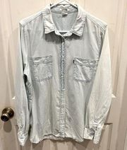 Blue LightWash Jean Shirt size Large