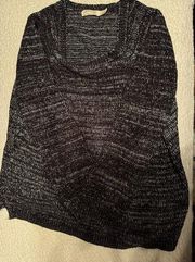 Faded Glory soft black sweater with glittery silver accents throughout.