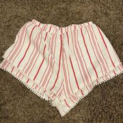 Red White Striped Shorts Boutique Small