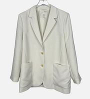 Aritzia Wilfred Sorrento Blazer Ivory Women Size Large Business Casual *Stains*