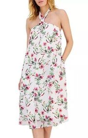 Women’s Printed Halter Neck Floral Midi Dress size Medium NWT