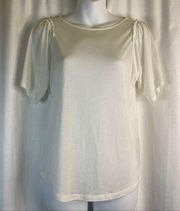 Massimo Dutti Short Sleeve TShirt Off White New XS