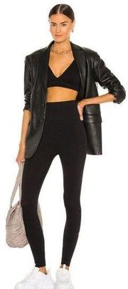 We Wore What V Neck Bra Top and High Waist Legging Black Matching Set Size XS